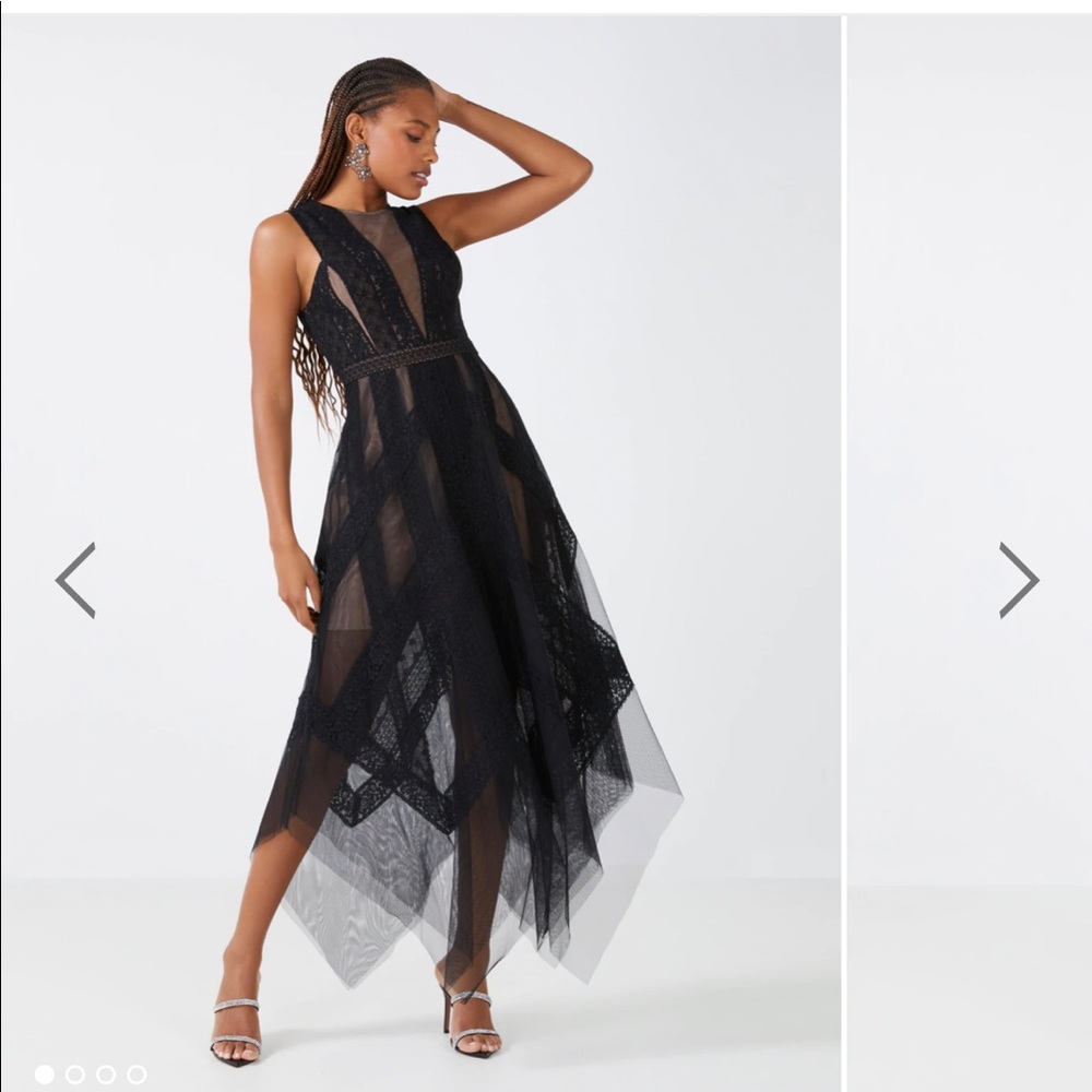 NWT BCBG Andi Handkerchief Dress in Black Size 4
